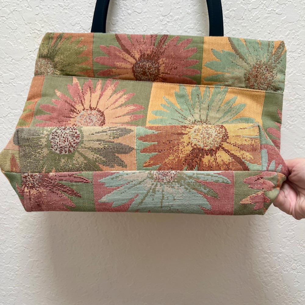 Danny K Beverly Hills Floral Tapestry Tote Bag Sunflower Woven Shoulder Bag USA - Picture 2 of 6